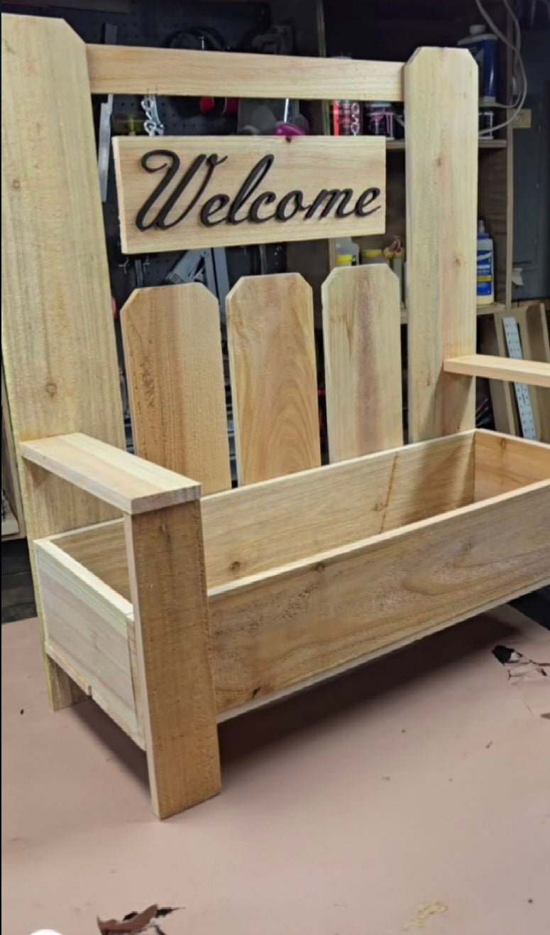 Welcome Bench Planter